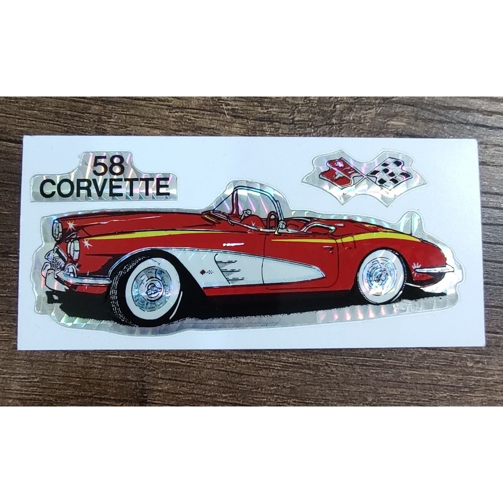 1958 CorvetteClassic CAR Prism VENDING MACHINE STICKER CARD Kodak